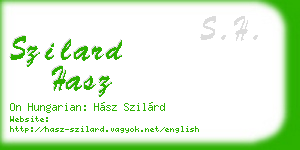 szilard hasz business card